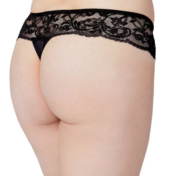 Set of 3! Thongs Large Panties Bramour Tribeca L FITS 29-30" Lacy Briefs Black - Picture 3 of 16